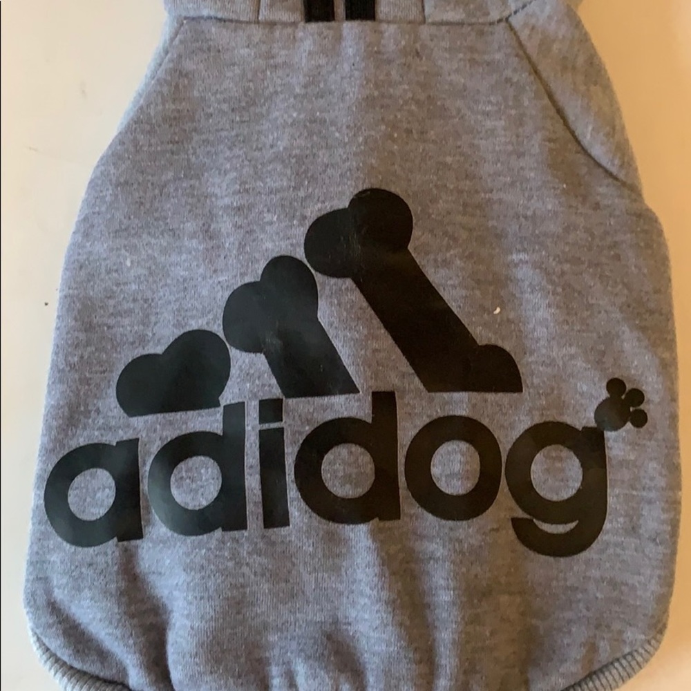 Small dog’s Adidog outfit size medium